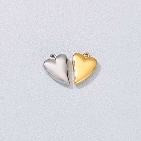 Colgante De Forma De Corazón Acero Inoxidable Accesorio De Creación De Joyas DIY Para Collar Pulsera Superficie Lisa Pulida Estilo Hip Hop