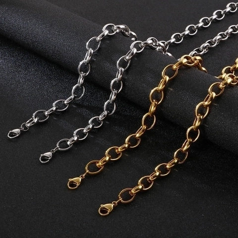 Collar De Cadena Gruesa Hip Hop De Acero Inoxidable Galjanoplastia Al Vacío Joyería Minimalista Estilo Callejero Para Mujeres Hombres