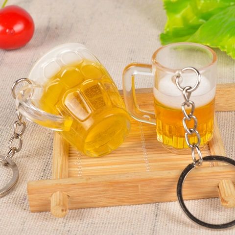 Mini Portachiavi Boccale Di Birra Simulazione Pendente Tazza Realistica Accessorio Creativo Di Novità Per Borse Regalo Festa