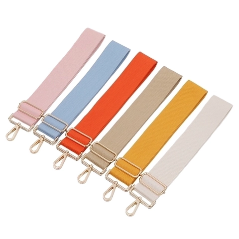 Bandoulière Large Réglable pour Sac à Main Femme Couleur Unie Polyester Sangle de Rechange avec Boucle Métal