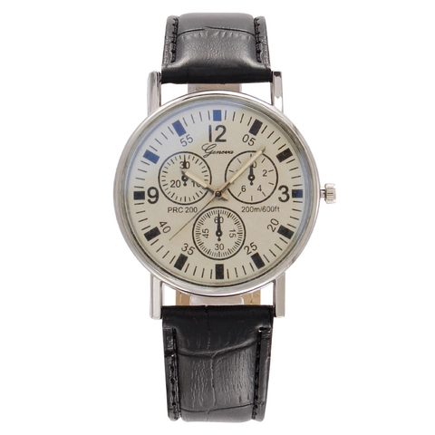 Orologio Al Quarzo Da Uomo Business Casual Moda Analogico Cinturino In Similpelle Specchio Blu Per Uomo