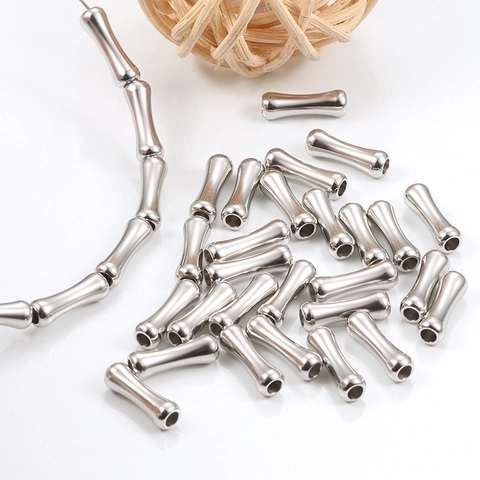 Edelstahl Bambus Glied Spacer Perlen Polierte Rohrperlen Für DIY Schmuckherstellung Armband Halskette Farbecht