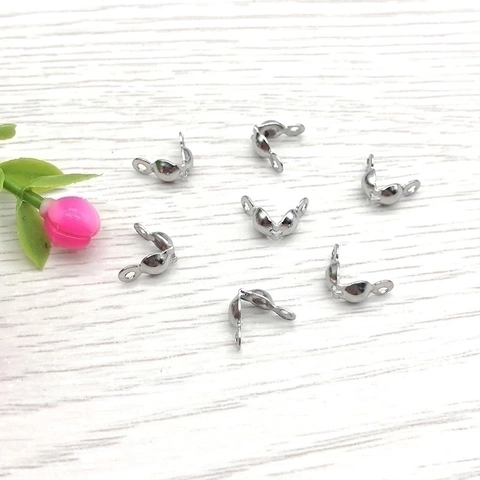 Cubre Nudos Y Terminales De Acero Inoxidable Para Creación De Joyería DIY Conectores De Cierre Para Collar Pulsera
