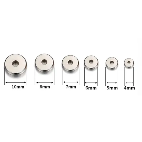 Stainless Steel Spacer Beads Flat Wheel Shape DIY Jewelry Making Accessories For Bracelet Necklace Non Fading Polished