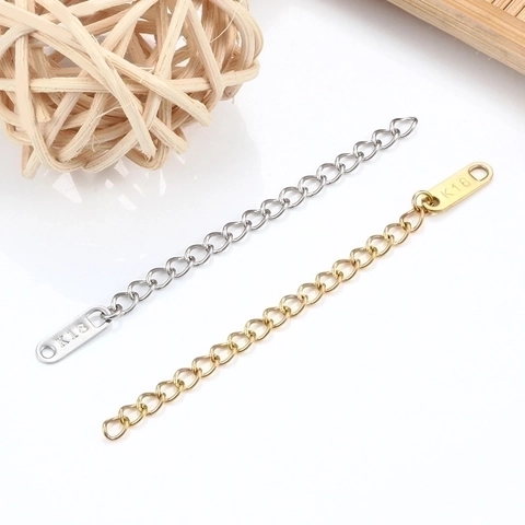 Edelstahl Verlängerungsketten Tail Chain Extender Gestempelter Anhänger Für DIY Halskette Armband Schmuckherstellung