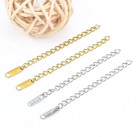 Edelstahl Verlängerungsketten Tail Chain Extender Gestempelter Anhänger Für DIY Halskette Armband Schmuckherstellung