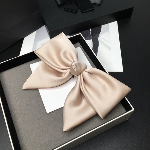 Elegante Satijn Grote Strik Haarklem Voor Dames Koreaanse Stijl Satijnen Lint Haarspeld Decoratieve Haaraccessoires Dagelijks