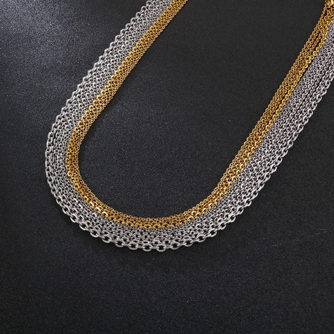 Collier À Mailles Rollo Minimaliste En Acier Inoxydable 316L Galvanisé Chaîne De Base Pour Hommes Et Femmes