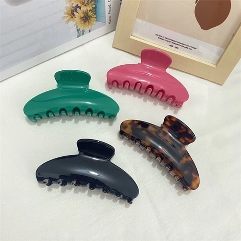 Acetate Hair Claw Clip Large Non-Slip Shark Hairpin For Women Simple Styling Ponytail Accessory Tortoise Shell Design