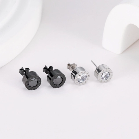 Runde Ohrstecker Edelstahl Zirkonia Stern Graviert Punk Hip Hop Stil Schmuck Für Männer Und Frauen Cooles Dekor