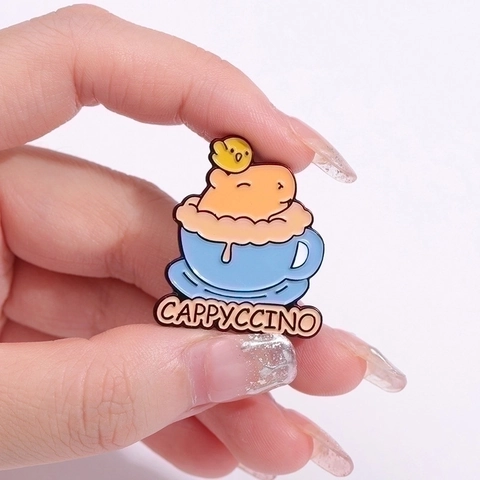 Süße Cartoon Wasserschwein Emaille Anstecknadel Brosche Legierung Tier Abzeichen Für Rucksäcke Hüte Lustige Wortspiele Schmuck Geschenk