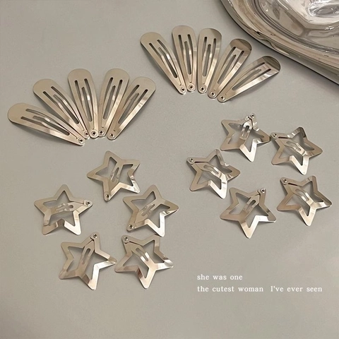 Fermagli Per Capelli Stella Goccia D'Acqua In Lega Barrettes Metalliche Minimaliste Per Donne Ragazze Stile Ins Acconciatura