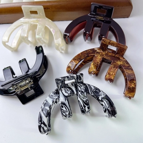Pinza De Pelo De Acetato Arqueada Hueca Semicírculo Sujeción Fuerte Accesorios Para El Cabello Para Mujeres