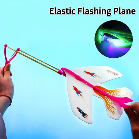 Katapult Gleitflugzeug LED Blinkendes Spielzeug Schaumstoff Kunststoff DIY Montage Outdoor Finger Sport Neuheit