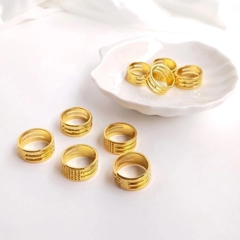 Brass Stainless Steel Jump Ring Opener Tool Thimble Ring For DIY Jewelry Making Crafts Hollow Out Finger Protector