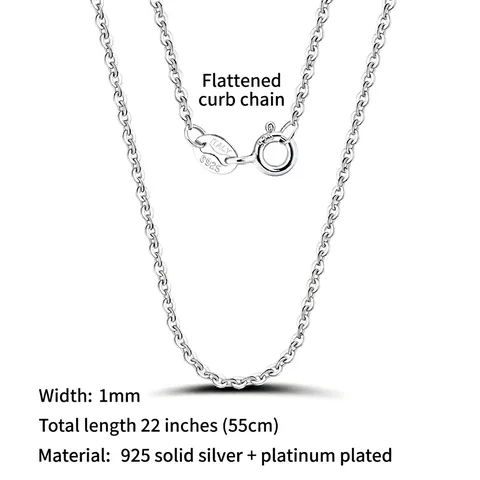 Luxury 925 Sterling Silver Italy Cable Chain Necklace For Women Gold Platinum Rose Gold Plated Minimalist Link Chain Jewelry