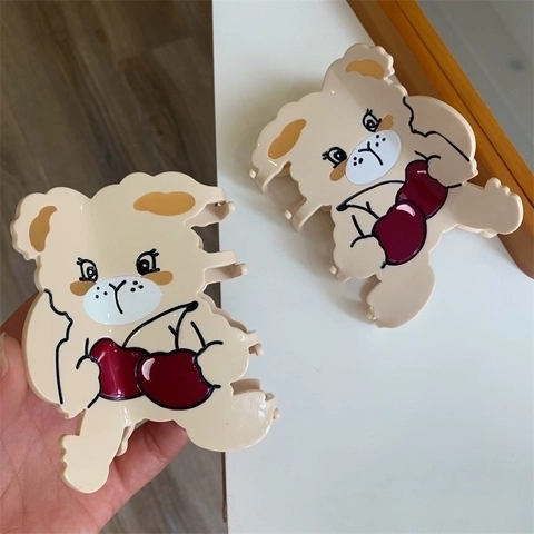 Acetate Hair Claw Clip Cute Cartoon Rabbit Cherry Decor Shark Hair Grab Accessories For Women Girls