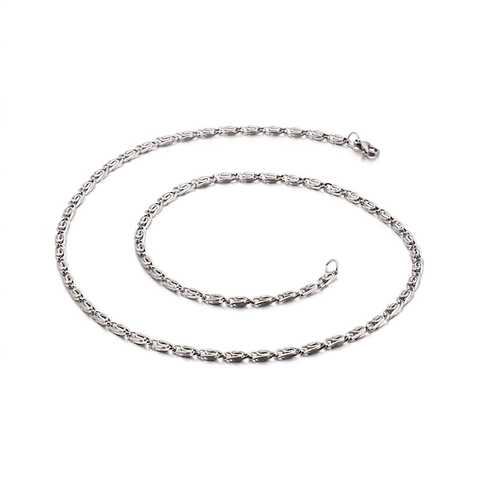 Minimalist 316L Stainless Steel Link Chain Necklace For Men Unisex High Polished Woven Twisted Jewelry Accessory