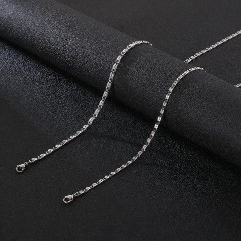 Collana A Catena In Acciaio Inossidabile Minimalista Tono Argento Maglia Quadrata Gioielli Durevoli Da Uomo