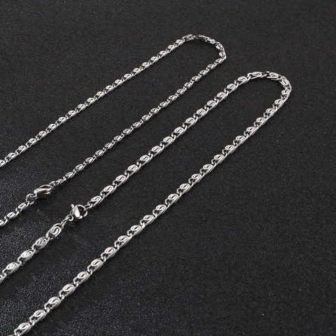Minimalist 316L Stainless Steel Link Chain Necklace For Men Unisex High Polished Woven Twisted Jewelry Accessory
