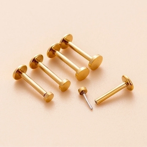 Stud De Labret En Acier Inoxydable Anneau De Lèvre Dos Plat Boucle D Oreille Cartilage Piercing Bijoux Unisexe Mode