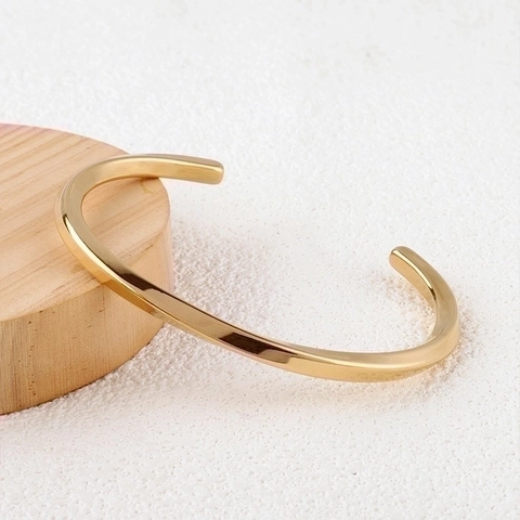 Brazalete De Acero Inoxidable Mobius Twist Para Mujeres Hombres Joyería De Mano Abierta Ajustable Moderna Simple