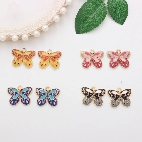 Schmetterling Motte Emaille Anhänger Legierung Tropföl Pendants Für DIY Schmuckherstellung Ohrringe Halskette Bastelbedarf