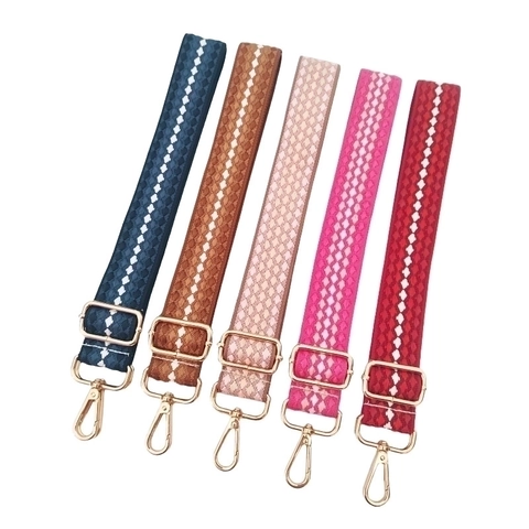 Replacement Bag Strap Adjustable Wide Thick Polyester Cotton Webbing Geometric Jacquard Ethnic Style Crossbody Shoulder