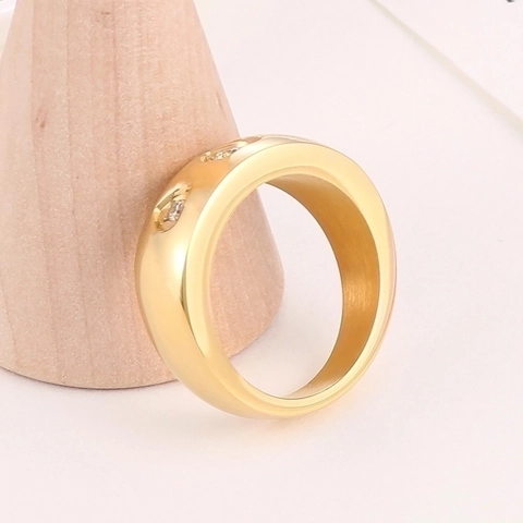 Anillo de Estrás de Corazón de Acero Inoxidable Minimalista Anillo de Banda de Corazón Abierto de Acero de Titanio para Hombre Mujer