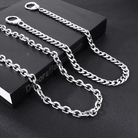 Collana Con Pendente Manette Acciaio Inossidabile Catena Curb Hip Hop Punk Gioielli Streetwear Per Uomo Donna