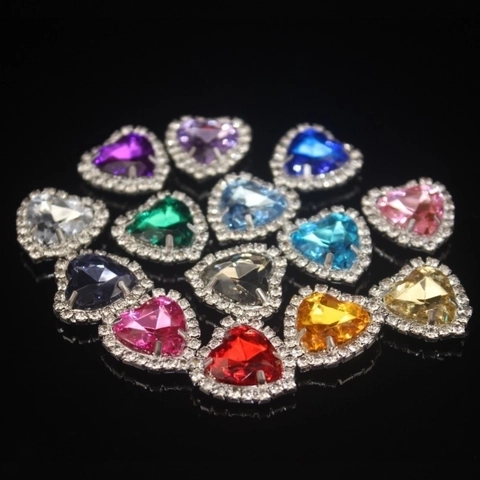 Strass In Cristallo A Forma Di Cuore Con Base In Artiglio Di Lega Accessori DIY Cuciti A Mano Per Vestiti Scarpe Borse