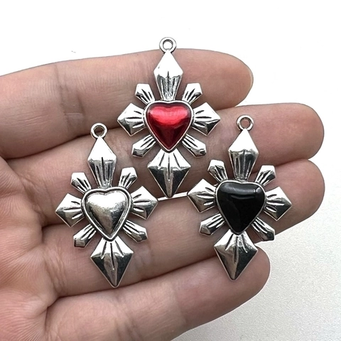 Ciondoli Cuore Croce Gotica Lega Zinco Sacro Cuore Per Creazione Gioielli Fai Da Te Accessori Stile Punk Retro Vintage