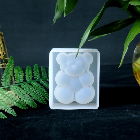 3D Σιλικόνη Καλούπι Αρκουδάκι DIY Κρυστάλλινη Εποξειδική Ρητίνη Καθρέφτης Χειροποίητο Σαπούνι Κερί Γύψος Εργαλείο