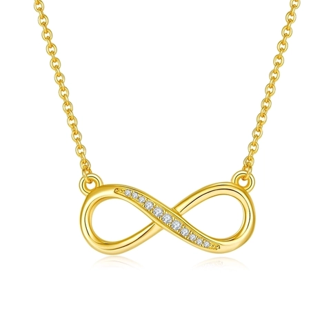 S925 Sterling Silver Infinity Love Pendant Necklace For Women Minimalist Rhinestone Clavicle Chain Fashion Jewelry Gift