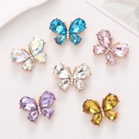 Schmetterling Kristall Charms Legierung Strass Funkelnd DIY Schmuck Schuhdekoration Handyhülle Zubehör