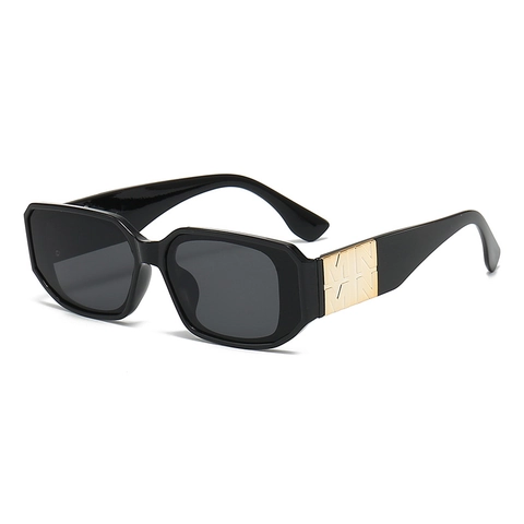 Vierkante Zonnebril Retro Plastic Metalen Decoratie UV400 Bescherming Mode Outdoor Reizen Brillen Unisex
