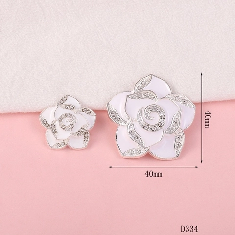 Camellia Flower DIY Jewelry Accessories Zinc Alloy Enamel Rhinestone Artificial Pearl Elegant Floral Decoration For Crafts