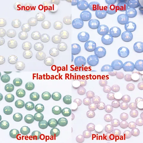 Flatback Rhinestones Crystal Glass Opal Round Faceted For Nail Art DIY Jewelry Making Accessories