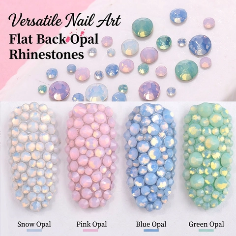 Flatback Rhinestones Crystal Glass Opal Round Faceted For Nail Art DIY Jewelry Making Accessories