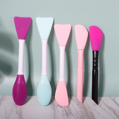 Doppelendiger Gesichtsmaskenpinsel Weicher Silikon Applikator Für Hautpflege Reinigung Und Massage Flexibles Beauty Tool