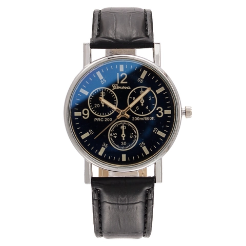 Orologio Al Quarzo Da Uomo Business Casual Moda Analogico Cinturino In Similpelle Specchio Blu Per Uomo