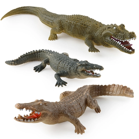 Giocattoli Modello Di Coccodrillo Realistici Plastica Morbida Figure Di Animali Selvatici Squeaky Cognizione Educativa Per Bambini Ragazzi Ragazze