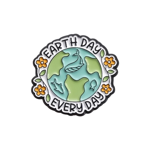Earth Enamel Pin Save The Planet Alloy Brooch Cartoon Environmental Protection Badge For Clothes Bags Novelty