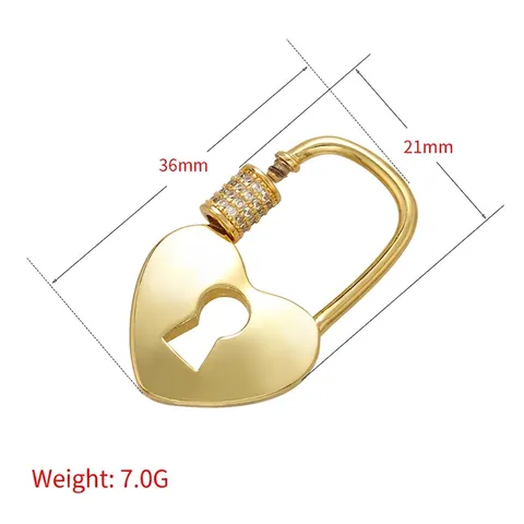 Charmes En Laiton Micro Pave CZ Étoile Cœur Verrou Éclair Épingle À Nourrice Pendentifs Pour Création Bijoux DIY
