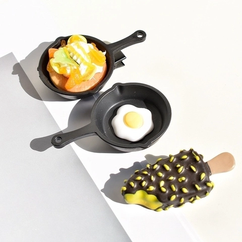 Funny Simulation Food Hair Clips Resin Plastic Fried Egg Pan Ice Cream Shape Bangs Side Duckbill Clips For Women Girls