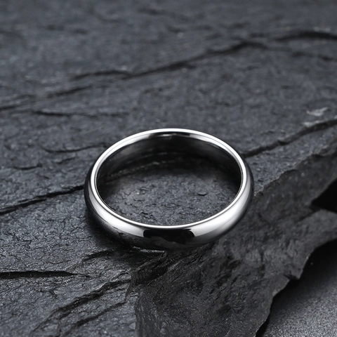 Anello In Acciaio Al Tungsteno Minimalista Lucidato A Specchio Resistente Ai Graffi Gioielli Unisex Color Argento