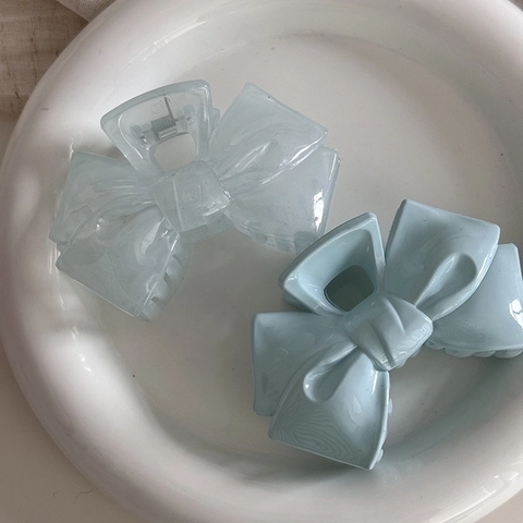 Large Hair Claw Clip Plastic Blue Star Bow Shape Nonslip Shark Hairgrip Elegant Hair Accessories For Women