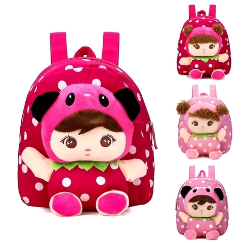 Kids Plush Backpack Cartoon Doll School Bag Lightweight Soft Crystal Velvet Toddler Kindergarten Travel Daypack For Girls Boys