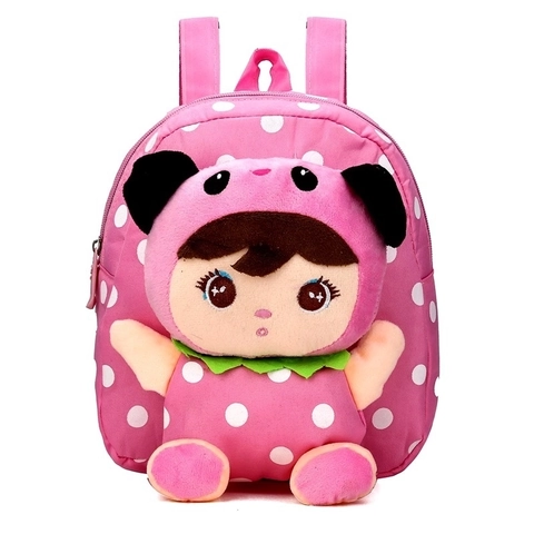 Kids Plush Backpack Cartoon Doll School Bag Lightweight Soft Crystal Velvet Toddler Kindergarten Travel Daypack For Girls Boys