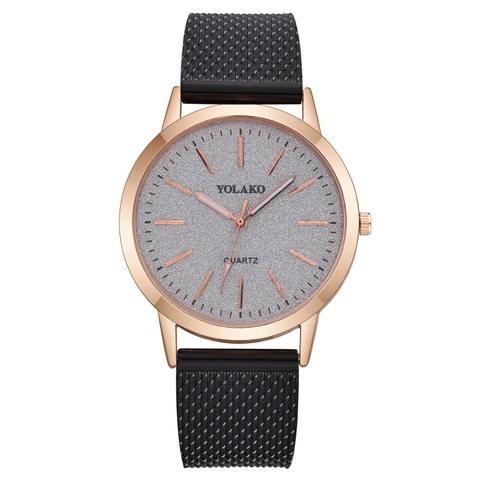 Reloj De Cuarzo De Moda Para Mujer Esfera De Cielo Estrellado Caja De Metal Correa De Malla Analógico Simple Elegante Y0134